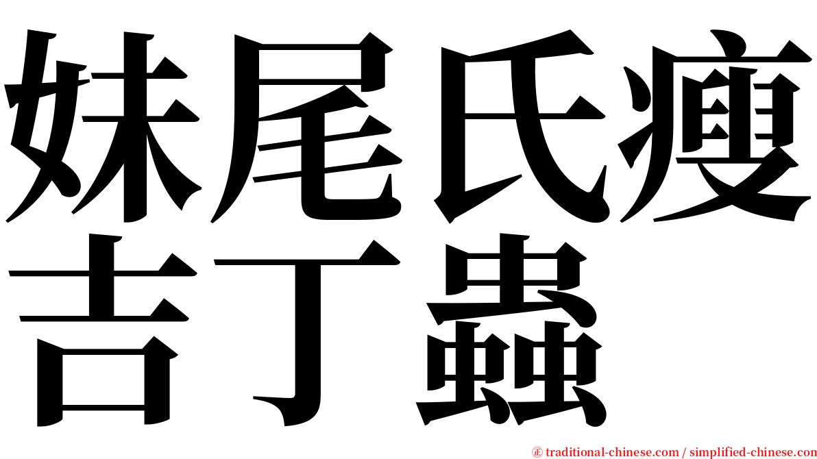 妹尾氏瘦吉丁蟲 serif font