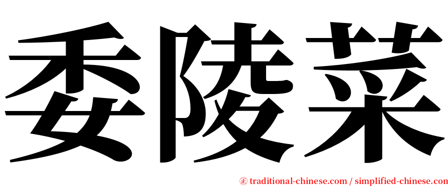 委陵菜 serif font