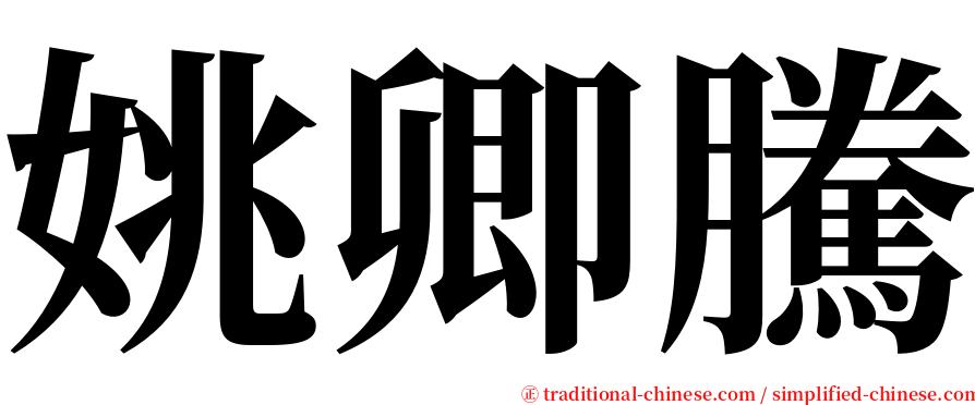 姚卿騰 serif font