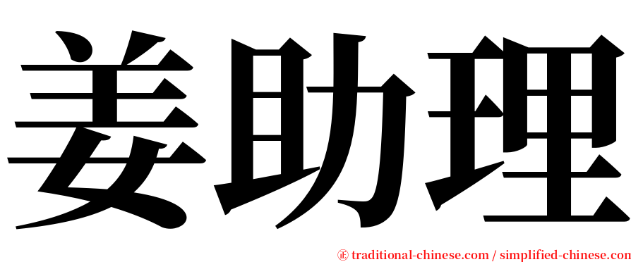 姜助理 serif font