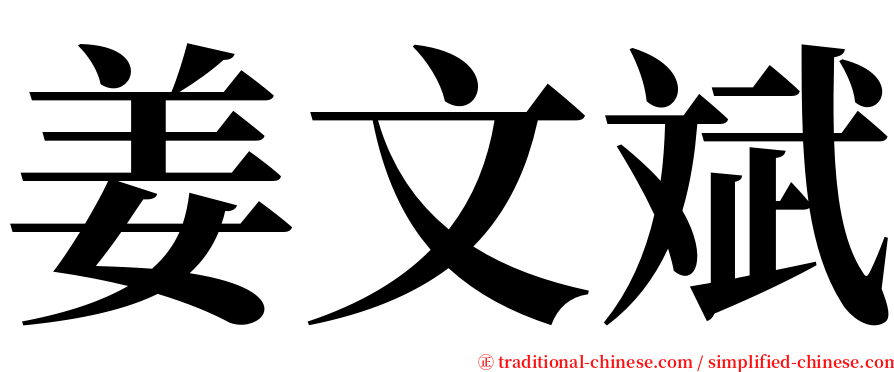姜文斌 serif font