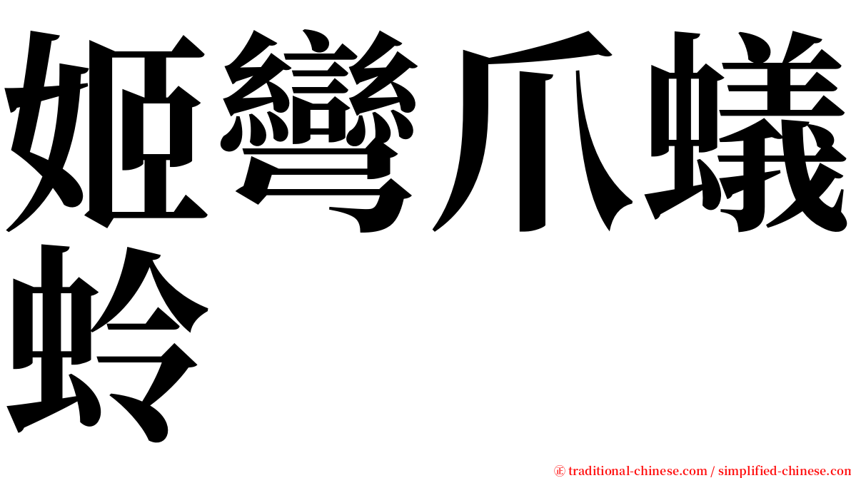 姬彎爪蟻蛉 serif font