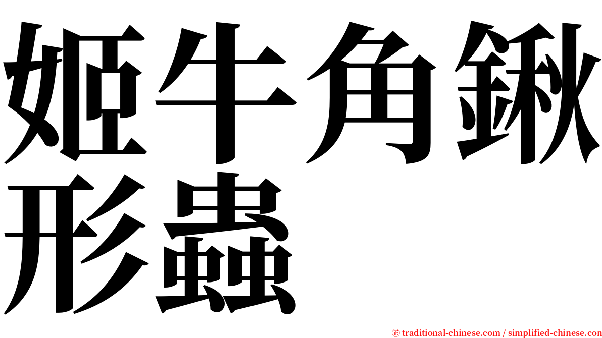 姬牛角鍬形蟲 serif font