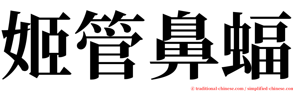 姬管鼻蝠 serif font