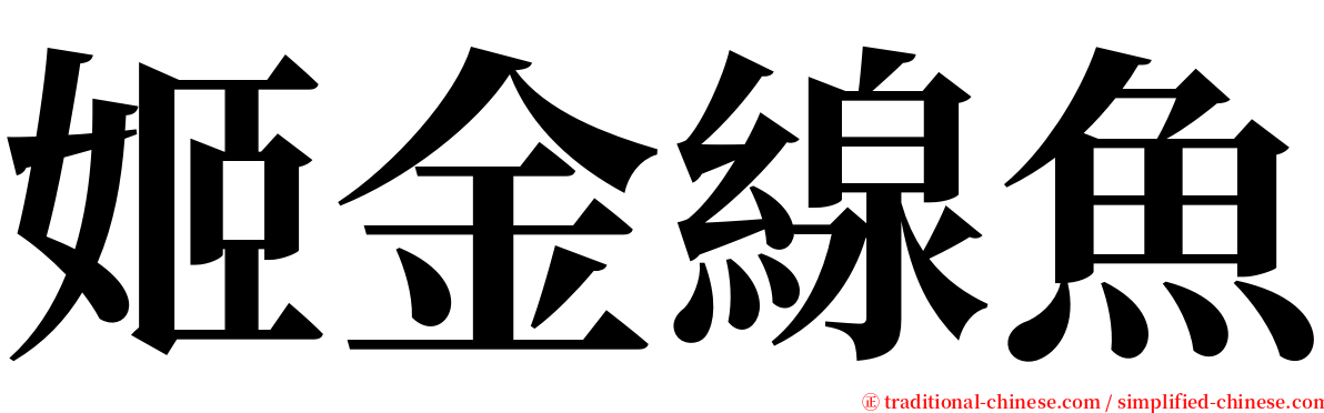 姬金線魚 serif font