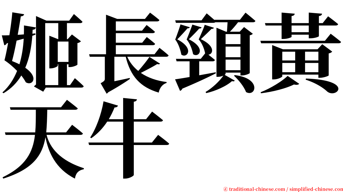姬長頸黃天牛 serif font