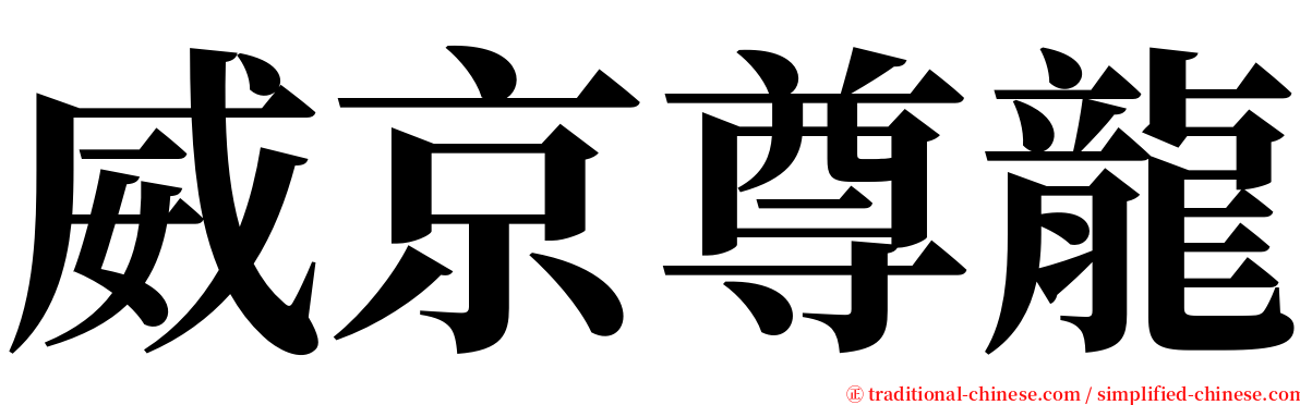 威京尊龍 serif font