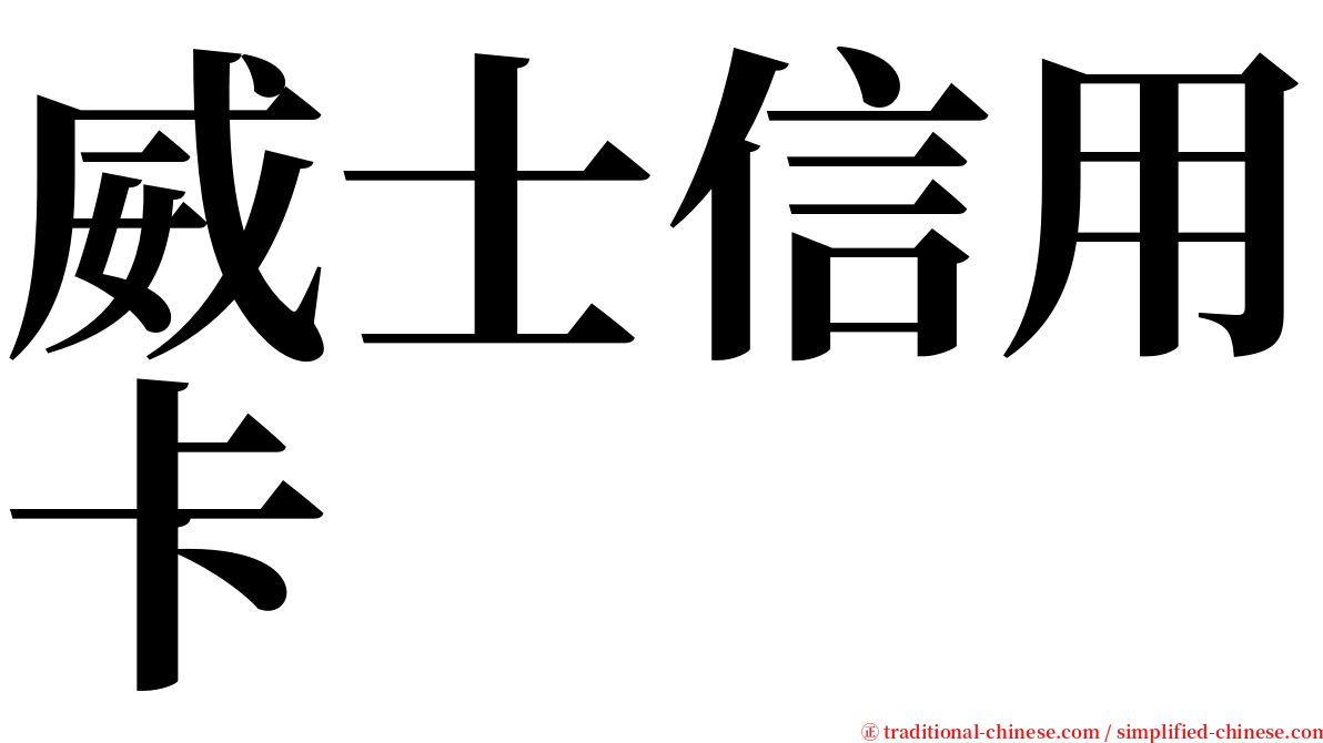 威士信用卡 serif font