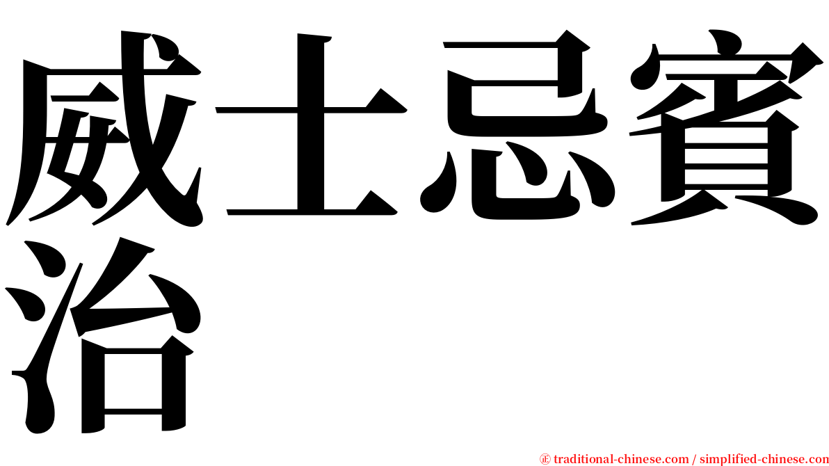 威士忌賓治 serif font