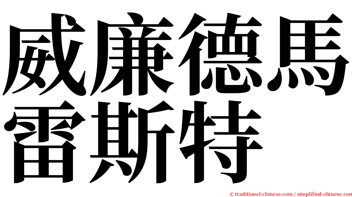 威廉德馬雷斯特 serif font