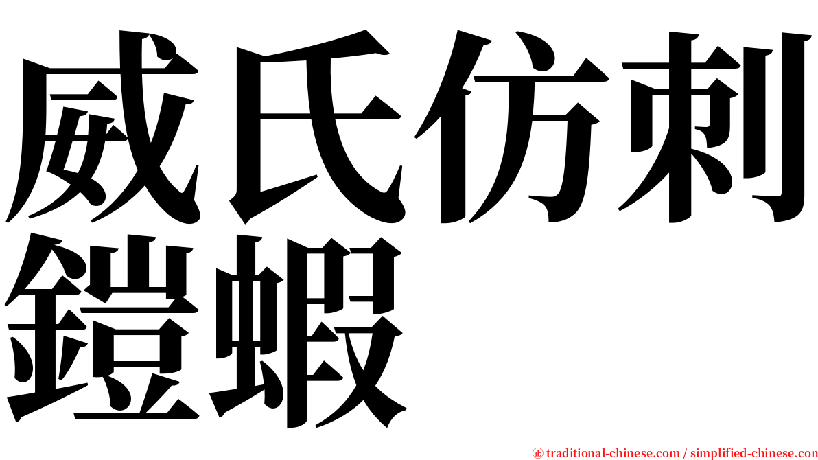 威氏仿刺鎧蝦 serif font