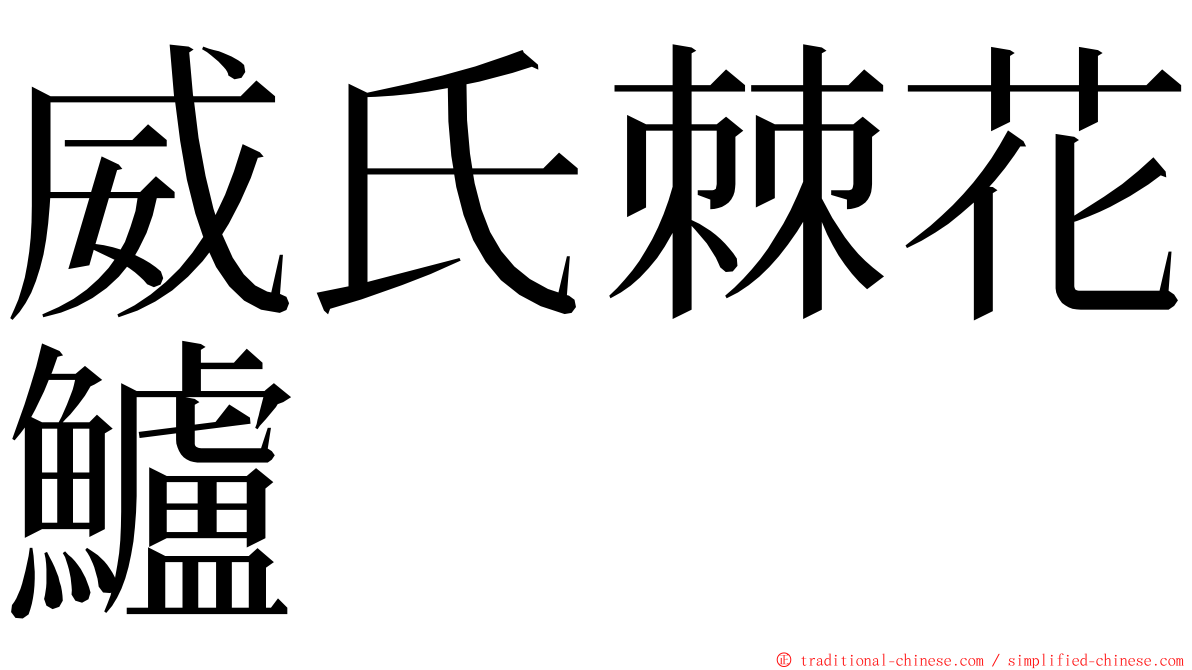 威氏棘花鱸 ming font