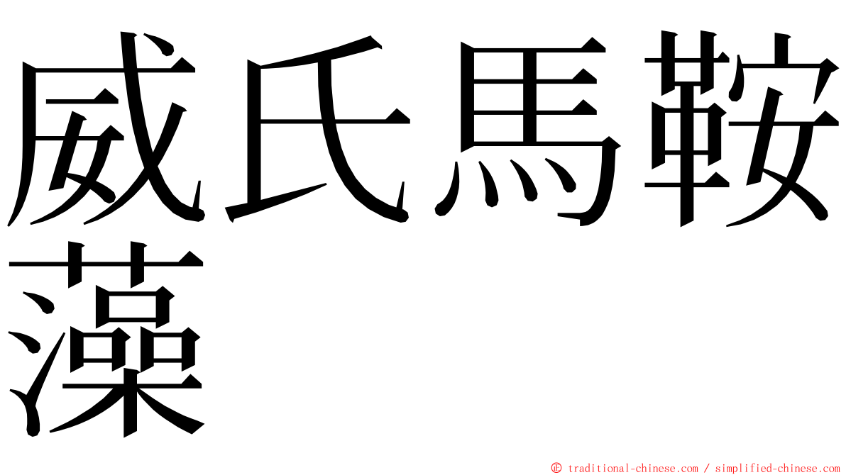 威氏馬鞍藻 ming font