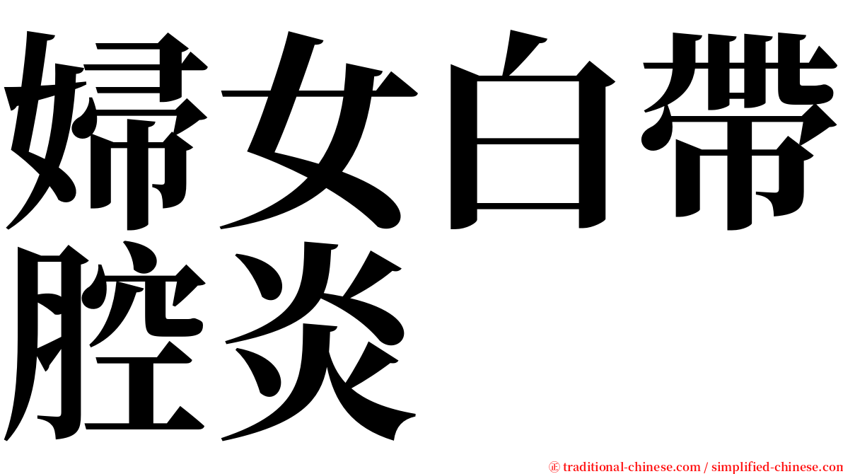 婦女白帶腔炎 serif font