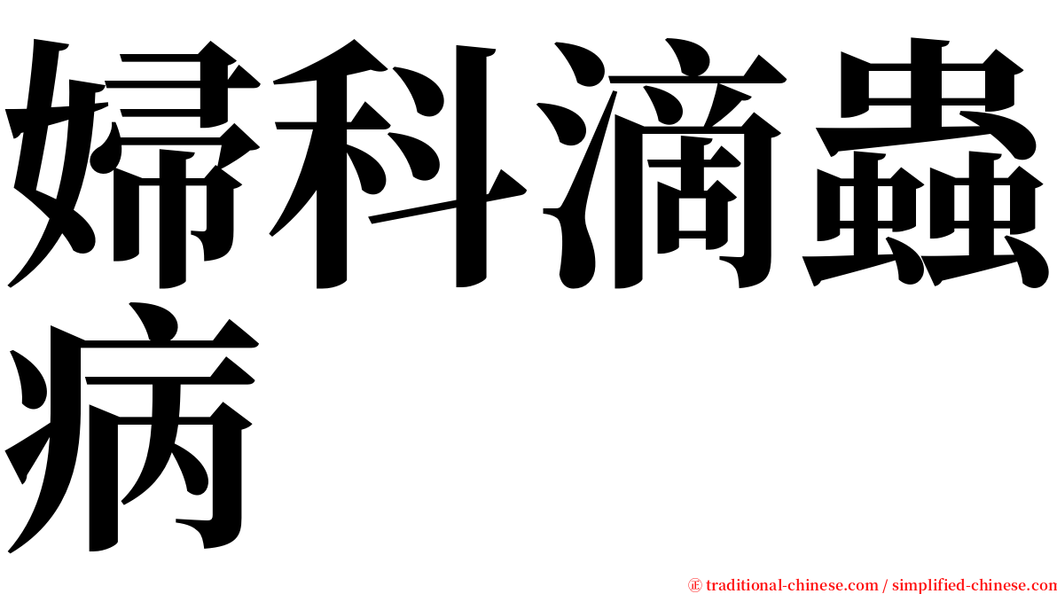 婦科滴蟲病 serif font