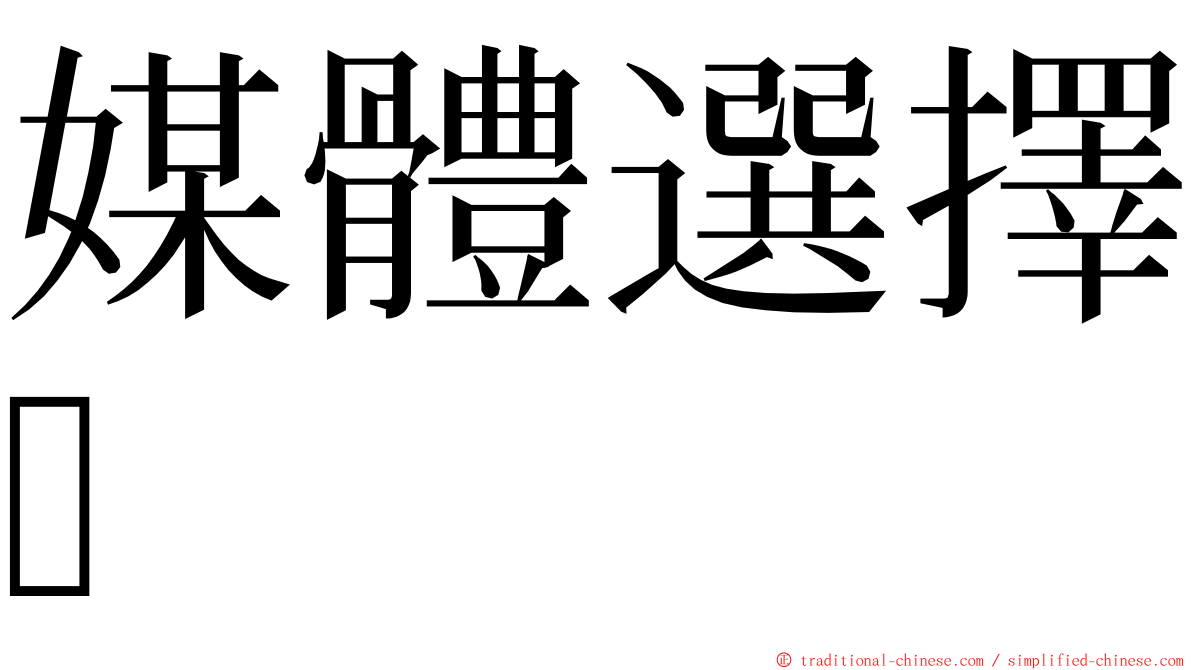 媒體選擇 ming font