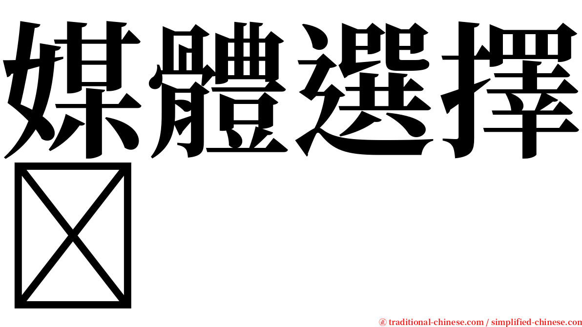 媒體選擇 serif font