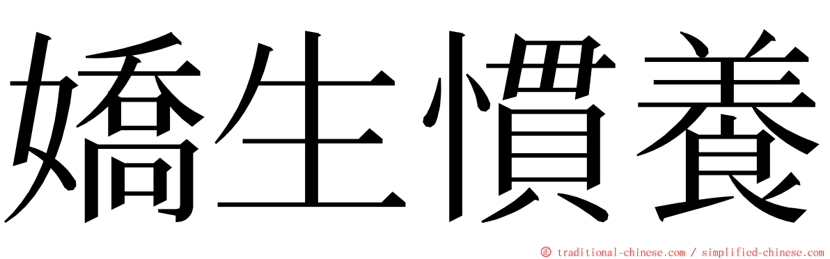 嬌生慣養 ming font