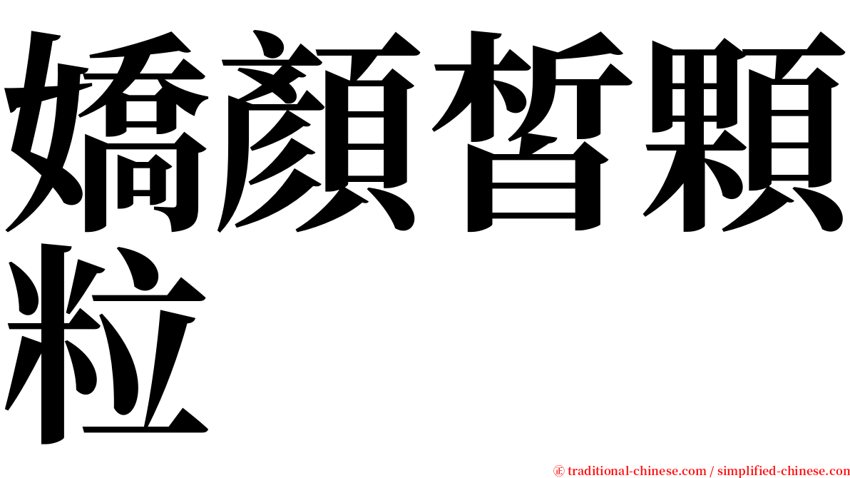 嬌顏皙顆粒 serif font