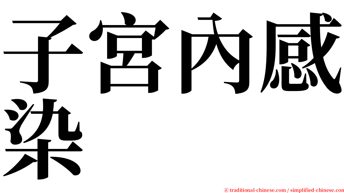 子宮內感染 serif font