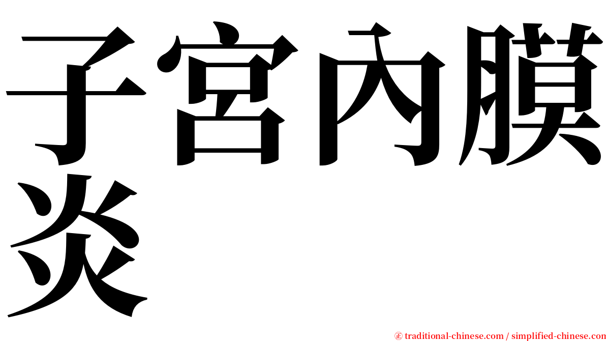 子宮內膜炎 serif font