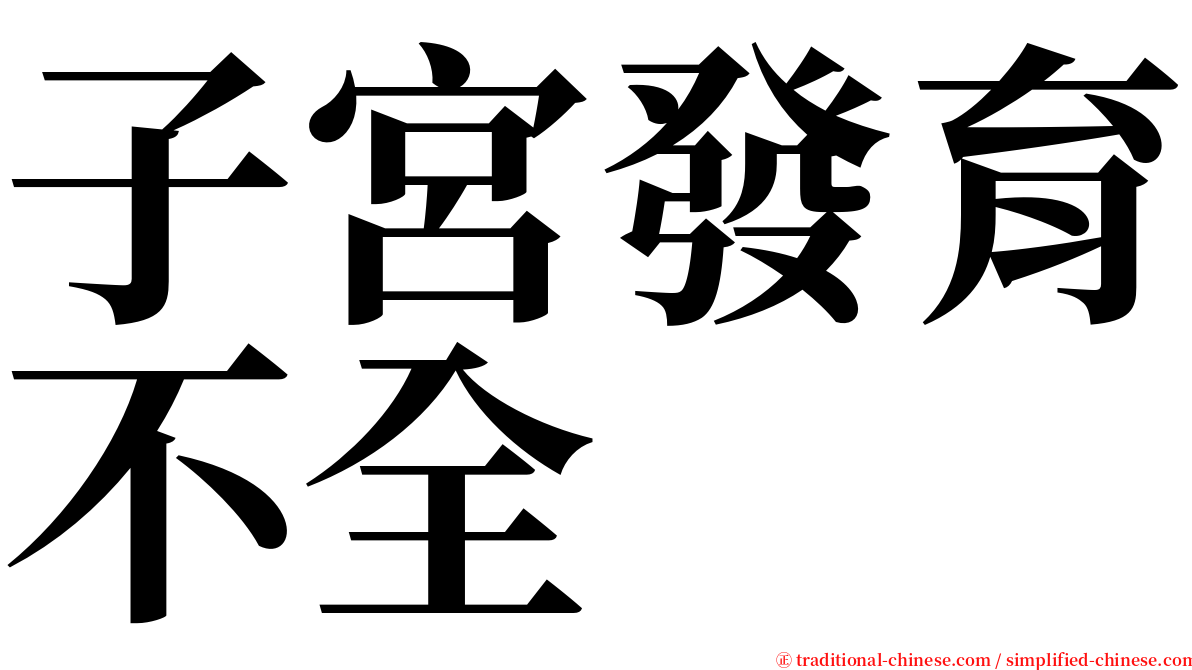 子宮發育不全 serif font