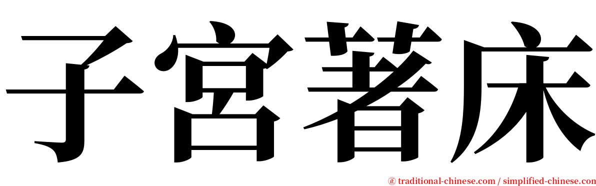 子宮著床 serif font