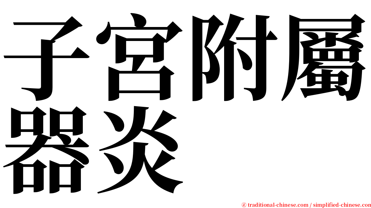 子宮附屬器炎 serif font