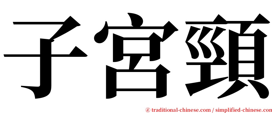 子宮頸 serif font