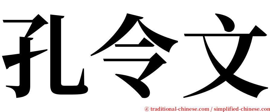 孔令文 serif font