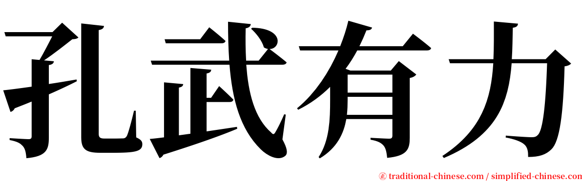 孔武有力 serif font