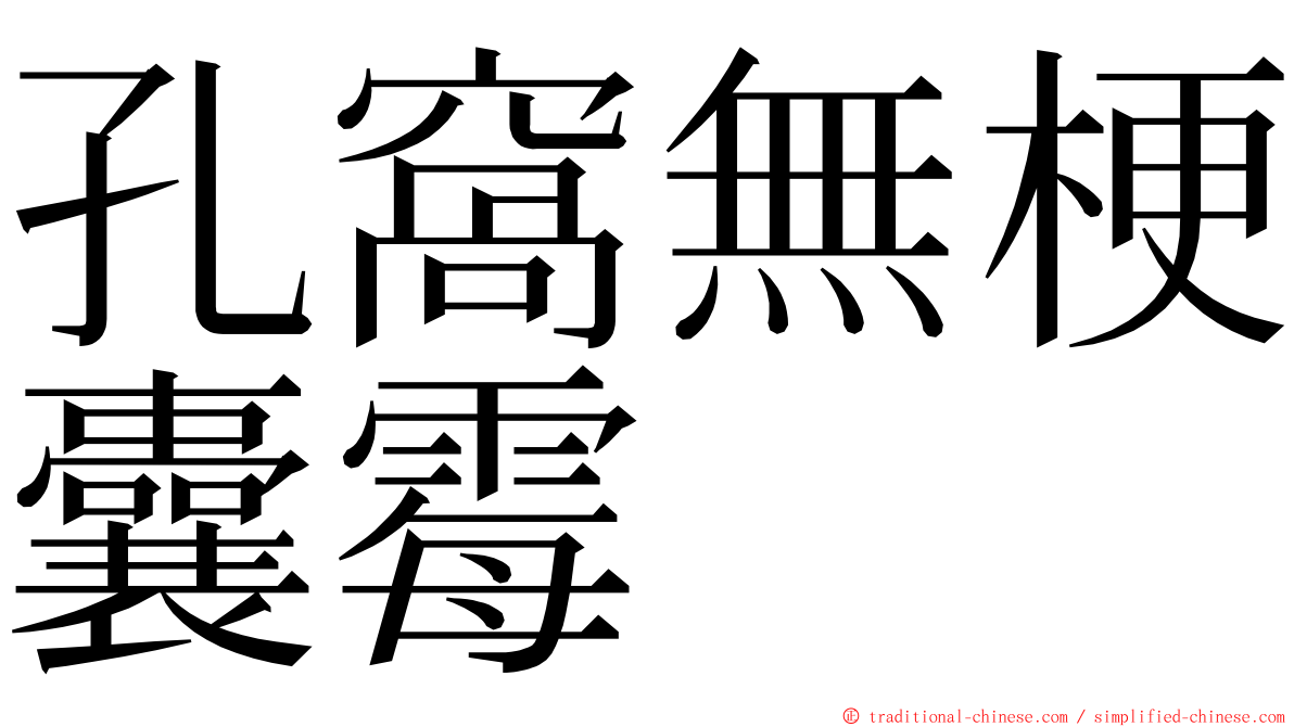 孔窩無梗囊霉 ming font