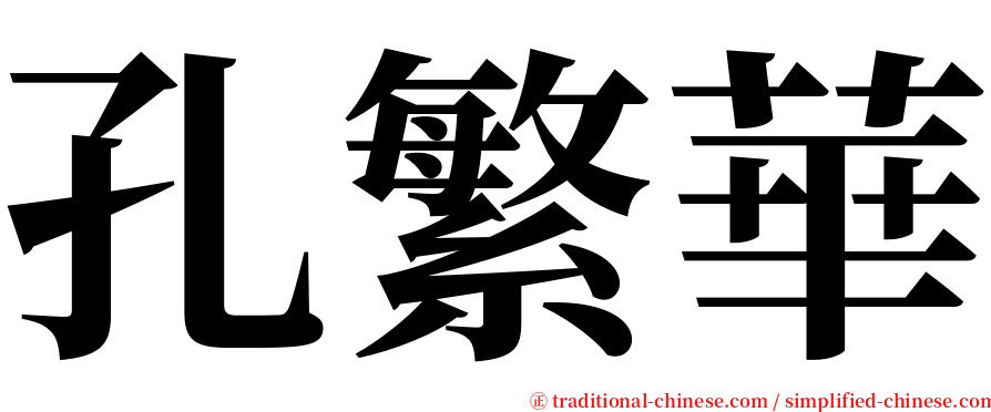 孔繁華 serif font