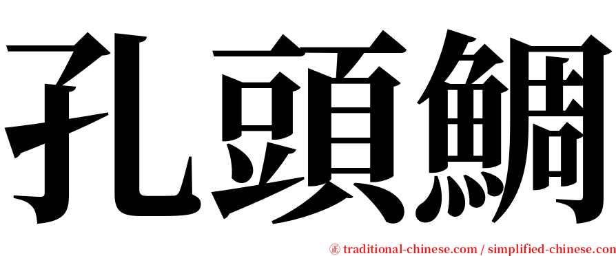 孔頭鯛 serif font