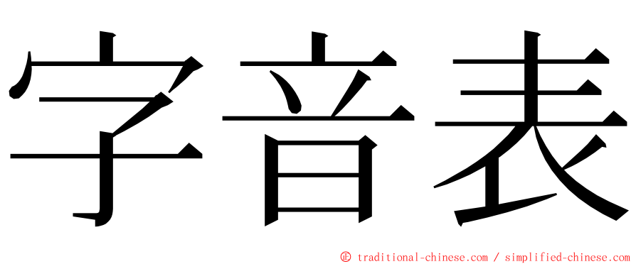 字音表 ming font