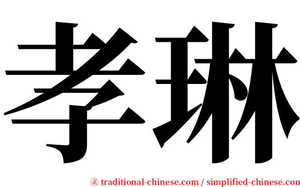 孝琳 serif font