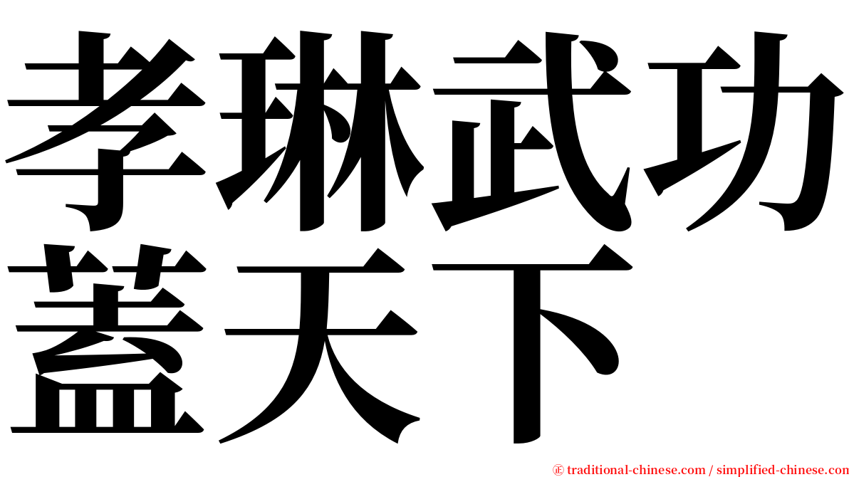 孝琳武功蓋天下 serif font