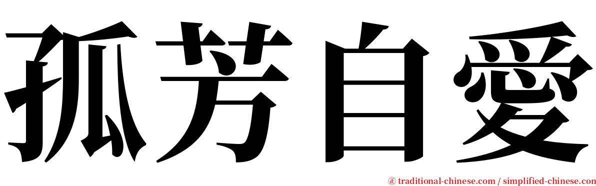 孤芳自愛 serif font