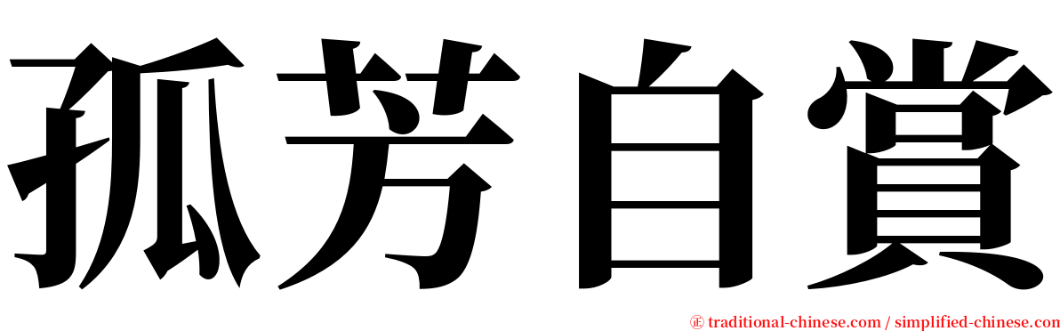 孤芳自賞 serif font