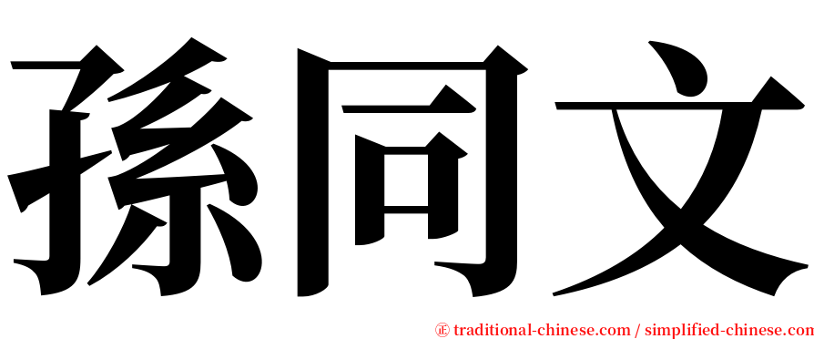 孫同文 serif font