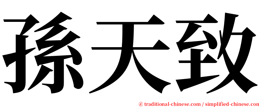 孫天致 serif font