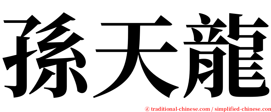 孫天龍 serif font