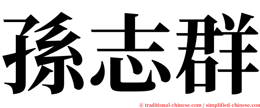 孫志群 serif font