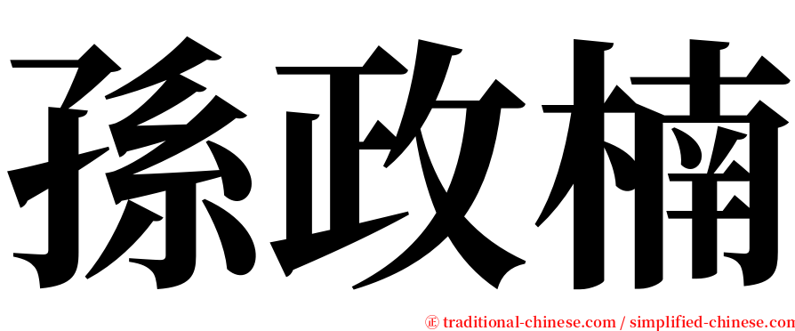 孫政楠 serif font