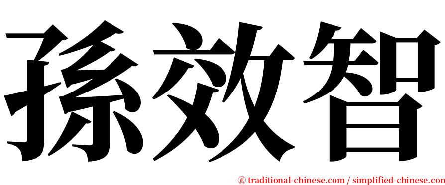 孫效智 serif font