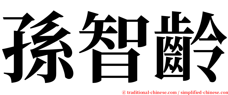 孫智齡 serif font