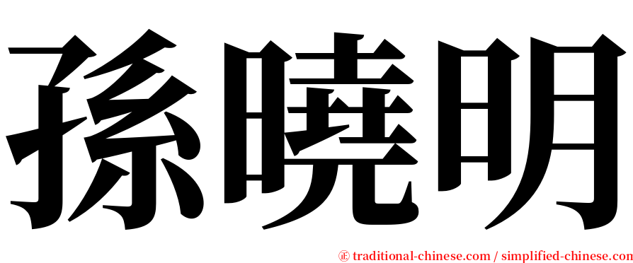 孫曉明 serif font