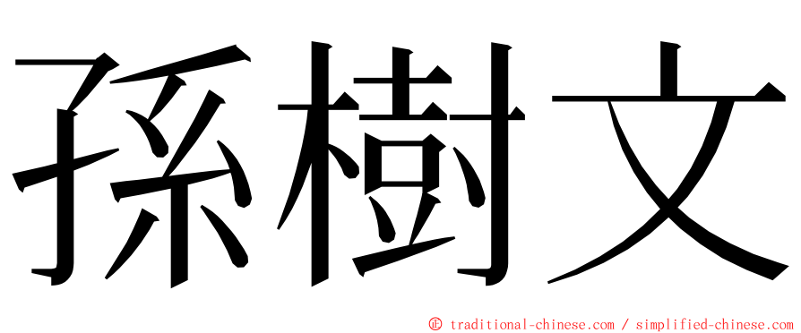 孫樹文 ming font