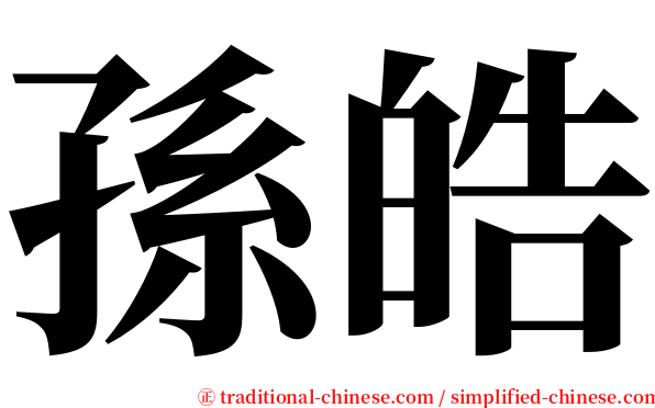 孫皓 serif font