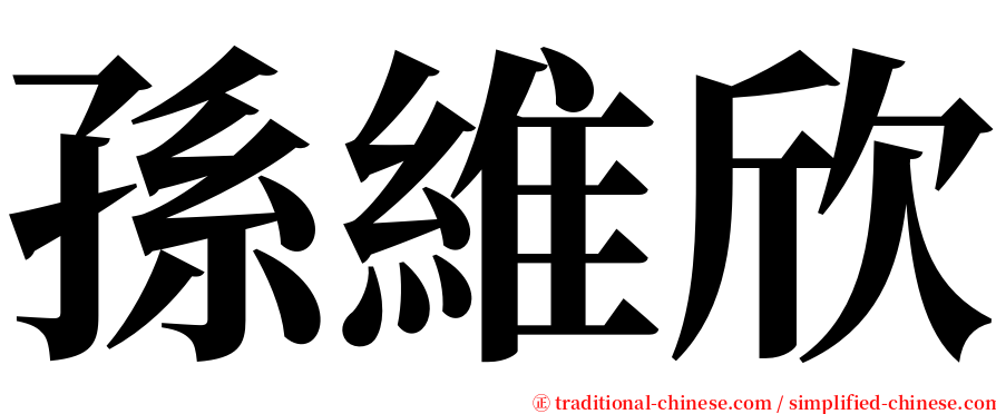 孫維欣 serif font